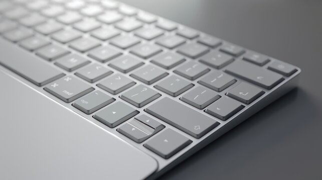 Close up modern keyboard isolated on dark gray background. AI generated image