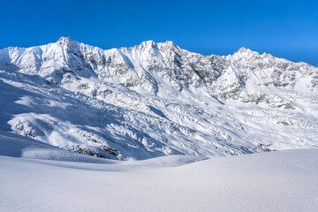 Mountain massif near Saas-Fee in Switzerland