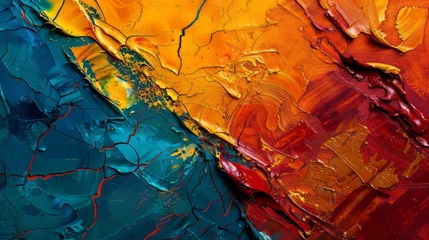 Tafelkleed Abstract oil texture background. Paint on canvas. Modern art. Contemporary art © Emil