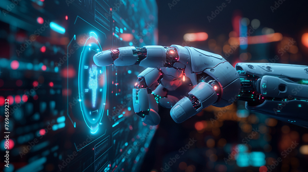 Poster ai (artificial intelligence) concept. deep learning. gui (graphical user interface).