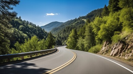 Winding Road Through a Lush Green Mountain Landscape