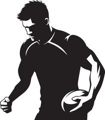 Fototapeta premium Rugby Player Silhouettes EPS Rugby Vector Rugby Player Clipart
