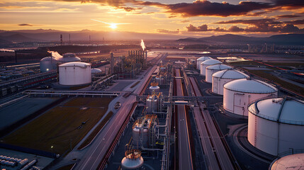 Modern Industrial Business Area with Advanced Manufacturing and Logistics Facilities
