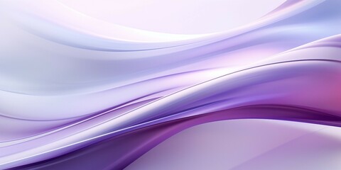 抽象横長テンプレート。透明感のある立体的な白と紫のグラデーションの波