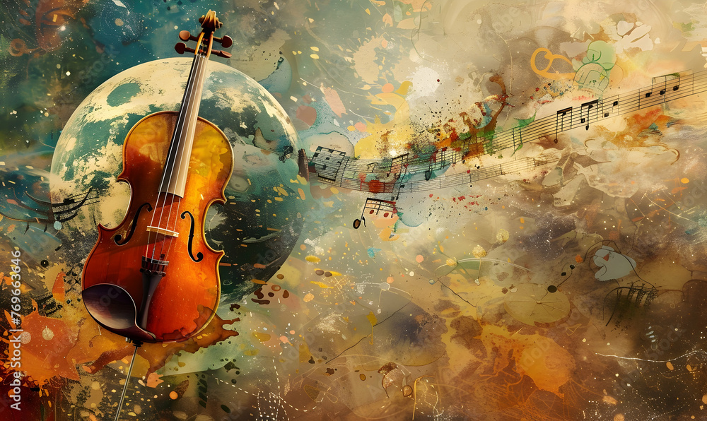 Poster world music day background design photo