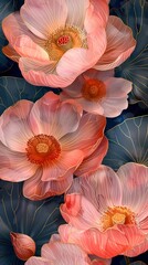 Vibrant pink lotus flower painting, premium art work, illustration for background, wallpaper, invitation and greeting card