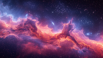Cosmic Journey: Space Nebula in Mystical Colors