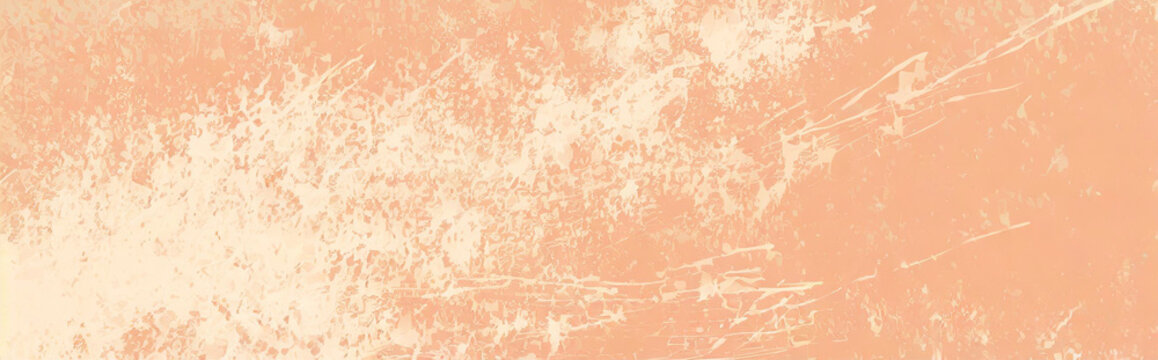 Dust and scratches design. peach color abstract background. Vintage effect. Color of the year 2024. Copy space. Banner,template, advertisement.