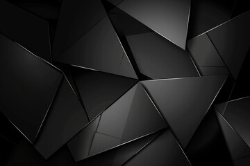 Fototapeta premium Abstract geometric background with triangles in black and silver colors with smooth texture
