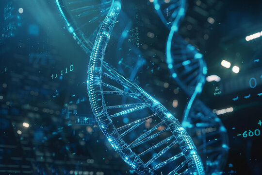 innovative photo of futuristic DNA medical technology, offering a glimpse into the newest advancements shaping the future of medicine,