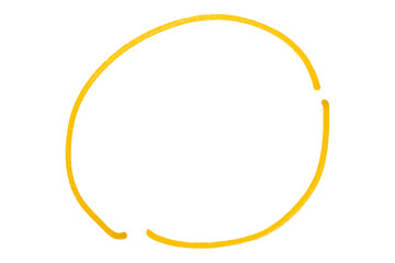 Yellow round brush isolated on transparent background.