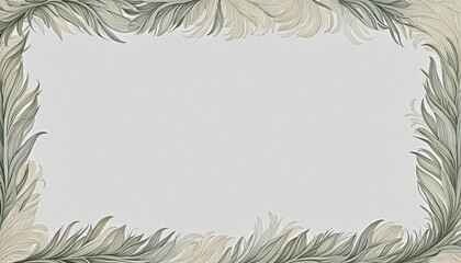 soft feather details forming a frame border, copyspace,   colorful background