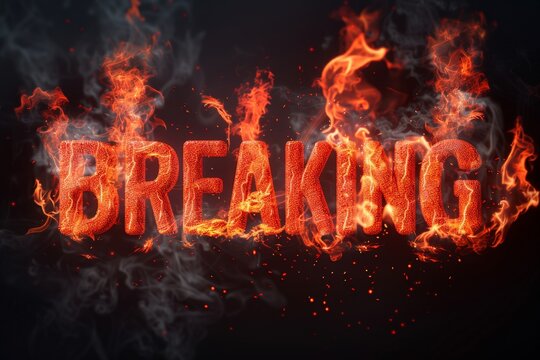 The word breaking depicted in flames, symbolizing a powerful and dynamic process of change and transformation