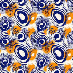 Fototapeta na wymiar Colorful vintage circles round seamless pattern background 
