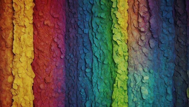 Wall painted with rainbow colors