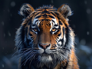 tiger in the night