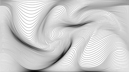 Abstract lines forming fabric-like distortion effect - obrazy, fototapety, plakaty