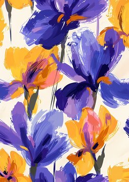 vibrant purple and yellow flower, for invitation, greeting card background, wallpaper and wall art,
