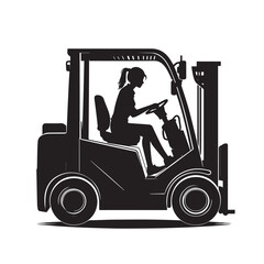 Multiracial warehouse worker driving forklift silhouette images ,Multiracial warehouse worker driving forklift silhouette png ,Multiracial warehouse worker driving forklift vector