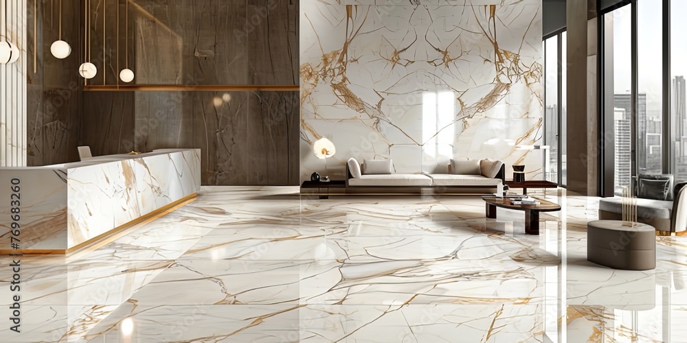 Poster the image showcases the distinctive veining and patterns of calacatta marble, which imbue it with a 