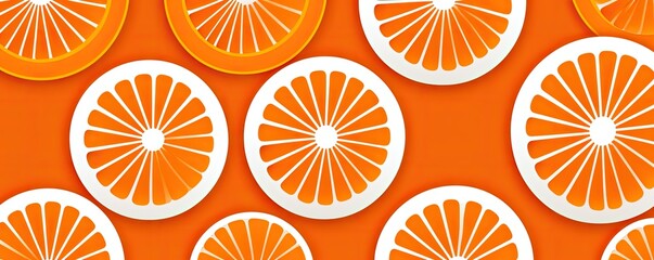Dive into the vibrant hues of orange slices, forming a refreshing and invigorating fruit background.