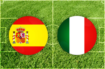 Fototapeta premium Spain vs Italy football match