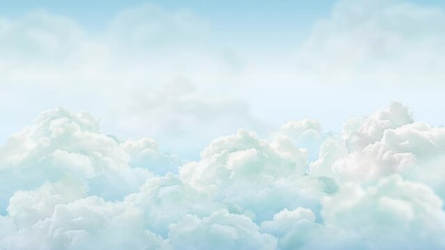 Cute fluffy clouds. Graphic sky background. (098)