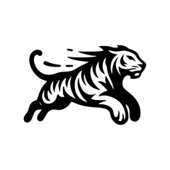 Black tiger vector logo. tiger logo design illustration