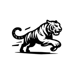 Black tiger vector logo. tiger logo design illustration