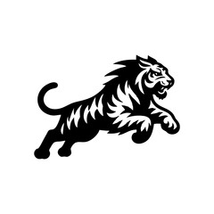 Black tiger vector logo. tiger logo design illustration