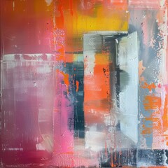 Modern abstract oil painting, showcasing vibrant hues and bold textures that stir the imagination and evoke a sense of creative chaos.