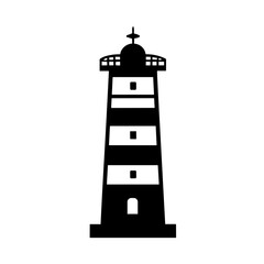 Simple lighthouse isolated vector black icon