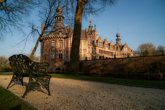 Tourist pictures of the castle of Ooidonk located in Deinze, Ghent region. Tourism Flanders, hidden gems.  Castle Belgium.  