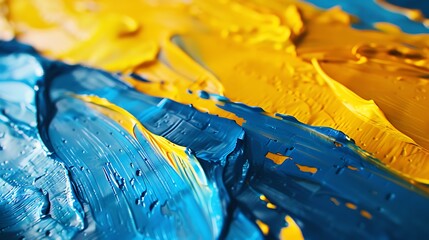 Vibrant Blue and Yellow Oil Paint Texture Background for Websites and Marketing Materials