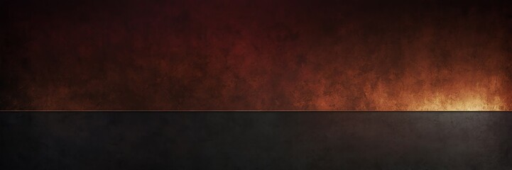 Dark Crimson to Rustic Brown color gradient shiny metal sheet surface smooth texture banner panoramic background banner template from Generative AI