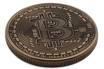Bitcoin coin on transparent background isolated, ai technology