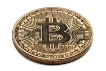 Bitcoin coin on transparent background isolated, ai technology