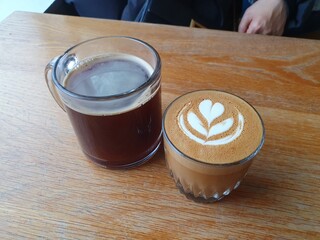glass of coffee on table
