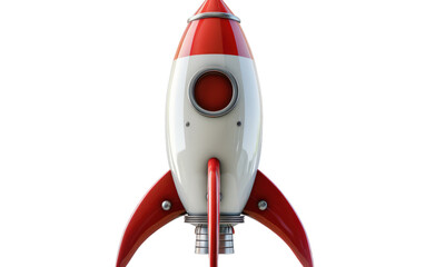 Detailed View of Rocketship, Isolated on White Background, Generative Ai