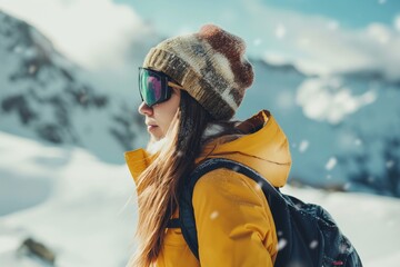Pensive Snowboarder in Alpine Serenity