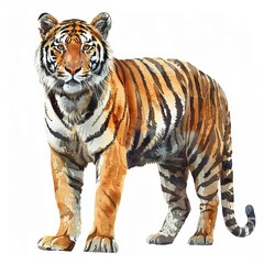 Majestic Watercolor Tiger Portrait
