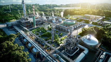 Sustainable Biofuel Production Facility - obrazy, fototapety, plakaty