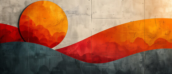 Abstract sun waves colorful background template