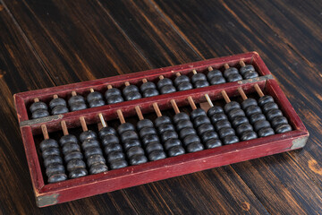 Old abacus for calculator. picture financial concept design. - 769699254