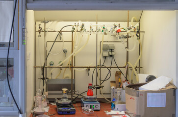 Student chemistry lab in daily routine.