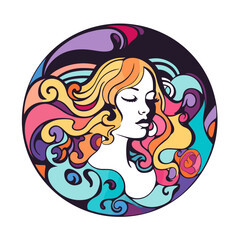 Vector illustration of a fantasy mystical creature logo.