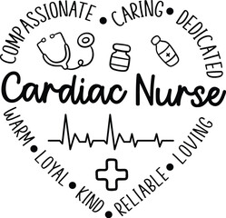 Cardiac Nurse Design, Cardiology Vector, Cardiologist Quote, Illustration, Heart Doctor