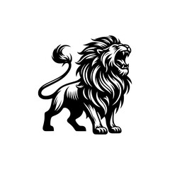 Vector logo of a roaring lion. vector illustration of a lion head, can be used as tattoo