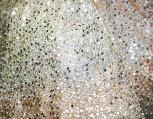 The fabric of the skirt with sequins and sequins. - 769701664