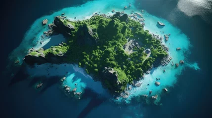  Aerial photography of blue sea a tropical island in the ocean © Kosvintseva